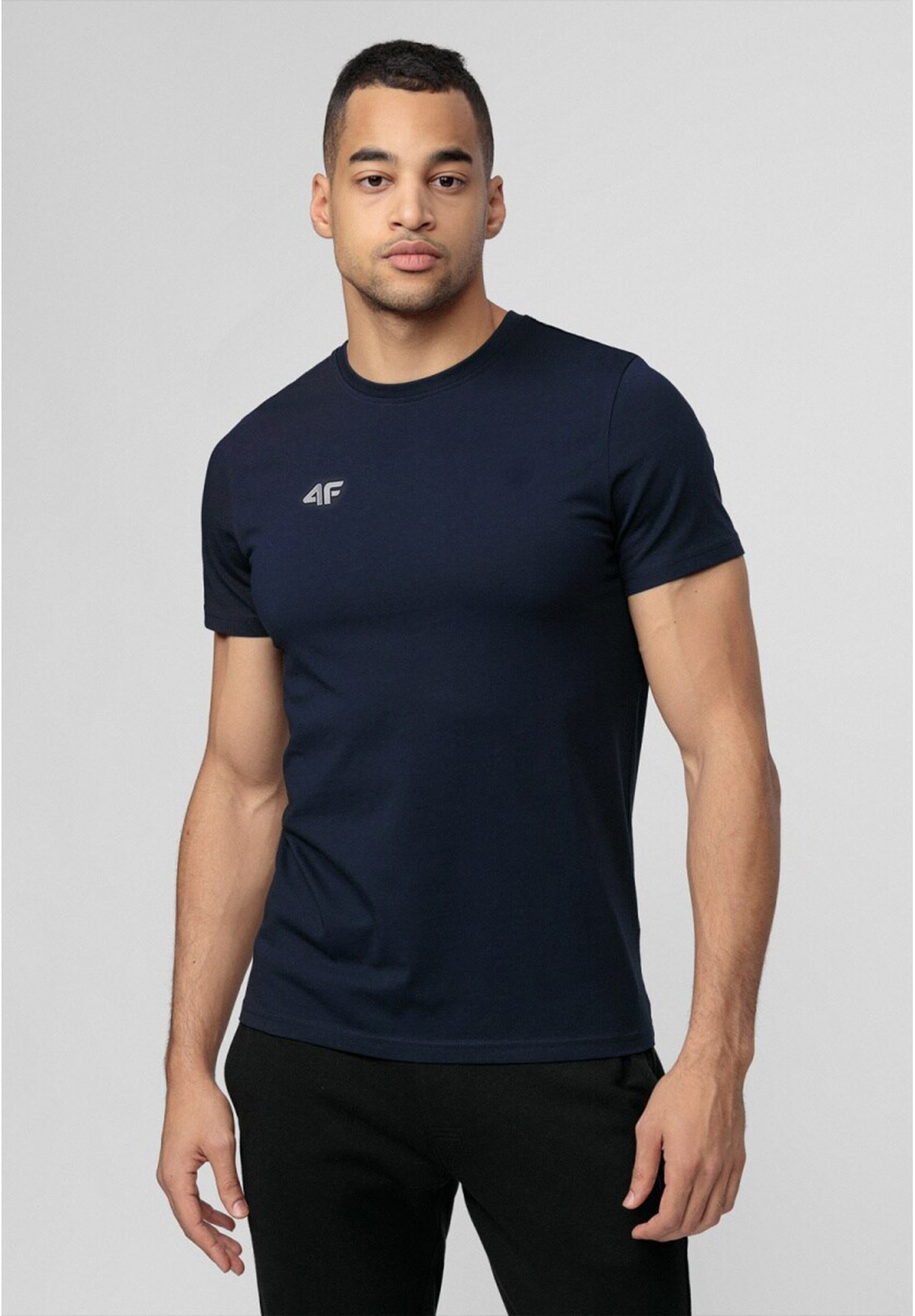 Koszulka Męska 4F T-shirt Z Logo Regular Granatowy NOSH4-TSM003B