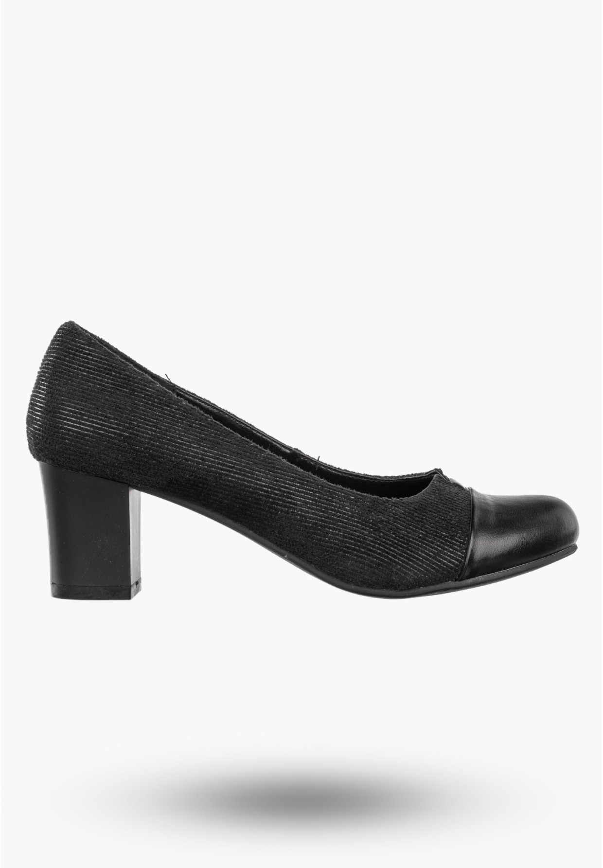 Czółenka Damskie Ekoskóra Buty Na Słupku Eleganckie Niskie Czarne