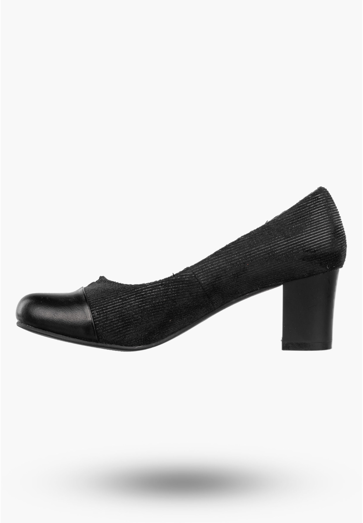 Czółenka Damskie Ekoskóra Buty Na Słupku Eleganckie Niskie Czarne