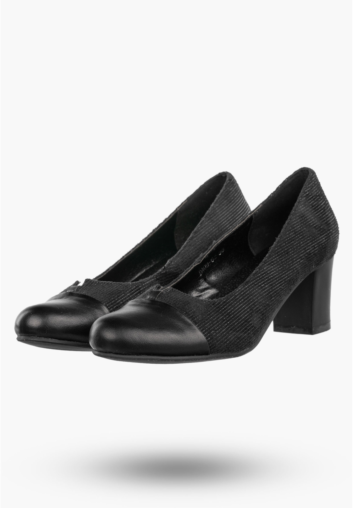 Czółenka Damskie Ekoskóra Buty Na Słupku Eleganckie Niskie Czarne