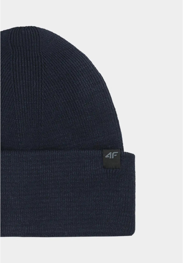 Czapka 4F Zimowa Uniseks Beanie Granatowa 4FWAW25ACAPU556