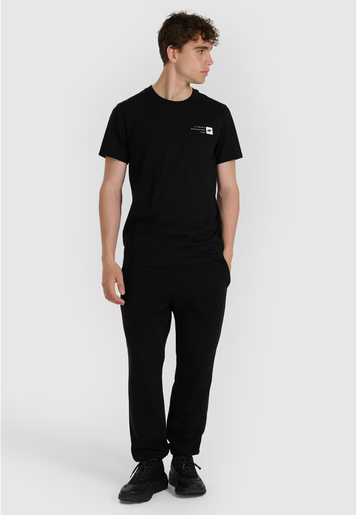 Koszulka Męska 4F T-shirt Z Nadrukiem Regular Czarna 4FWAW25TTSHM3131