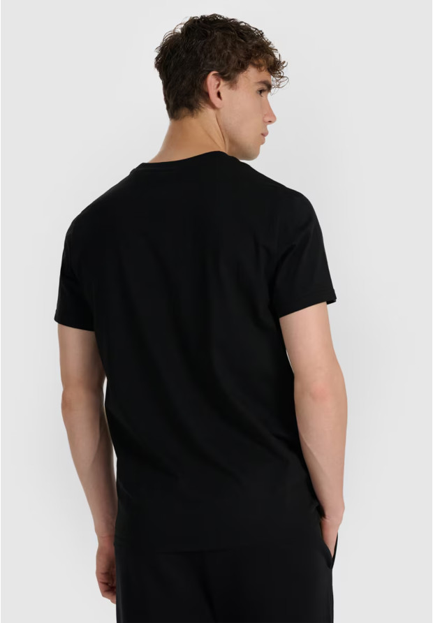 Koszulka Męska 4F T-shirt Z Nadrukiem Regular Czarna 4FWAW25TTSHM3131