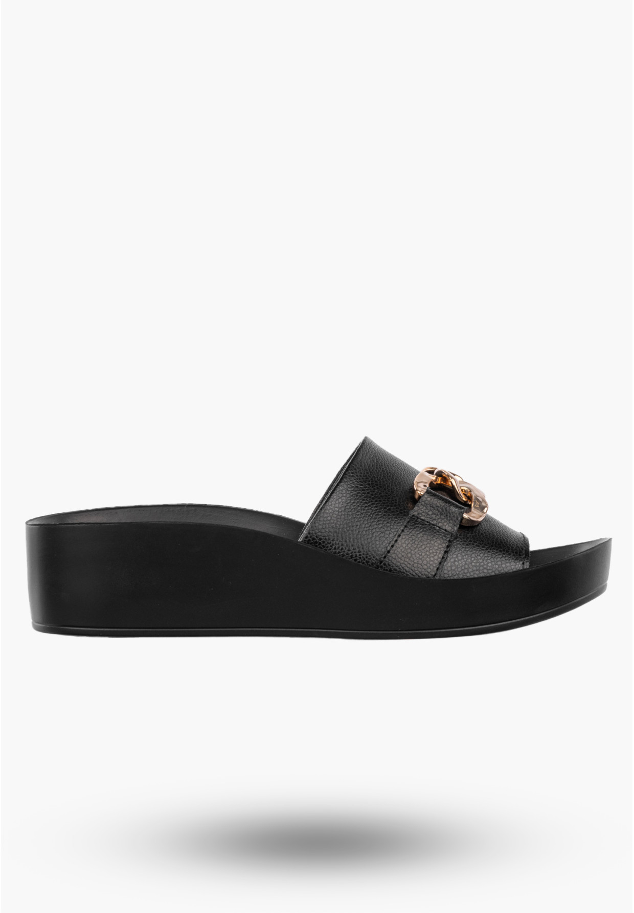 Klapki Damskie Skórzane Buty Eleganckie Casual Czarne Filippo