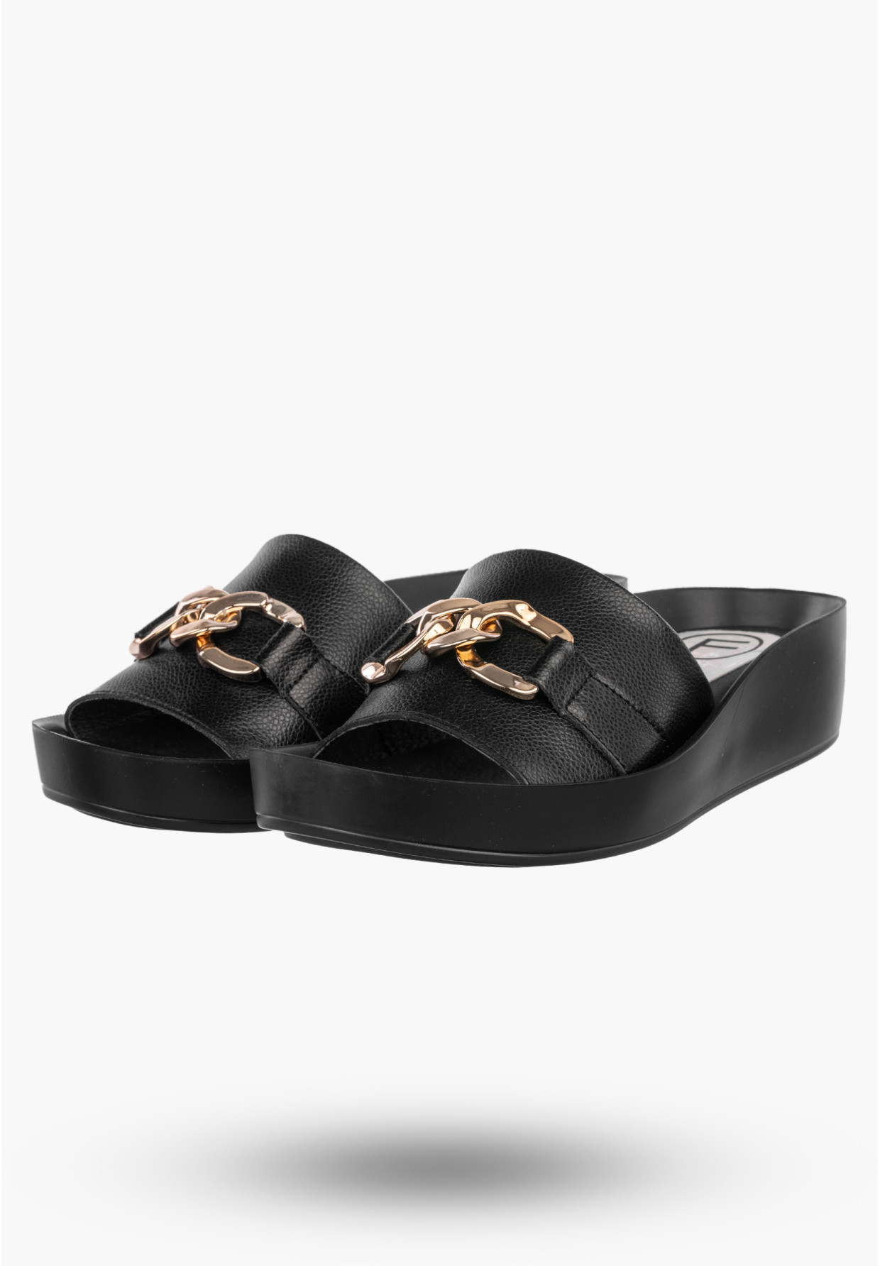 Klapki Damskie Skórzane Buty Eleganckie Casual Czarne Filippo