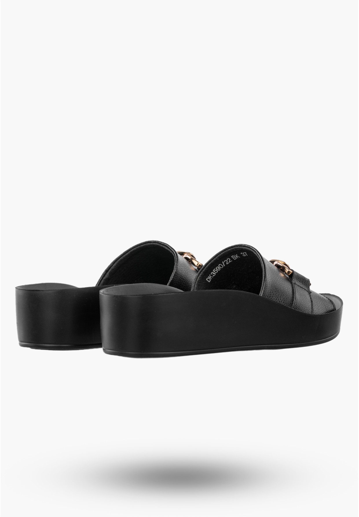 Klapki Damskie Skórzane Buty Eleganckie Casual Czarne Filippo