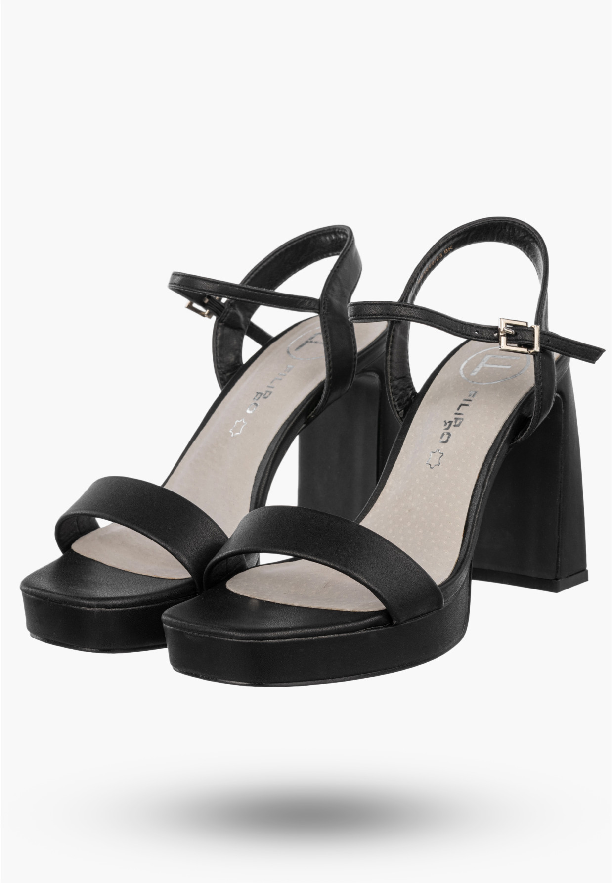 Sandały Damskie Ekoskóra Buty Na Słupku Eleganckie Klasyczne Czarne Filippo