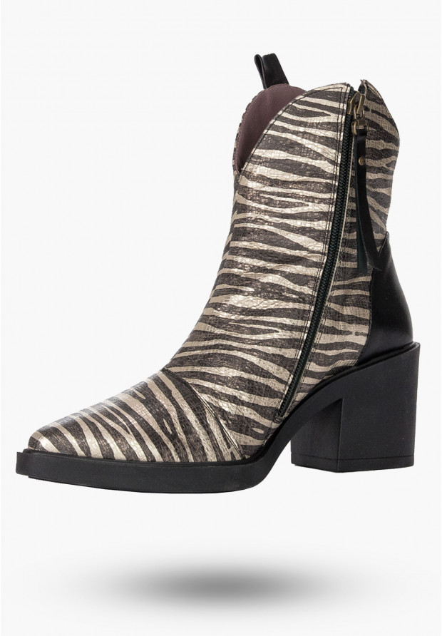 Botki Damskie West Low Zebra Opra Shoes