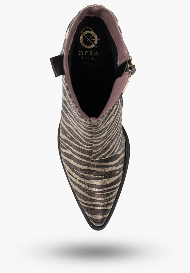 Botki Damskie West Low Zebra Opra Shoes