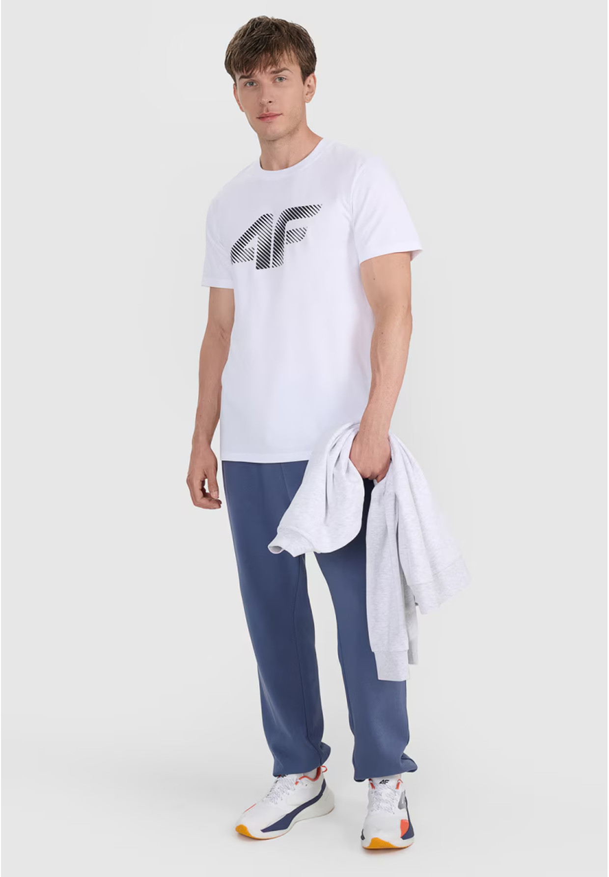 Koszulka Męska 4F T-shirt Z Nadrukiem Regular Biały 4FWMM00TTSHM2257