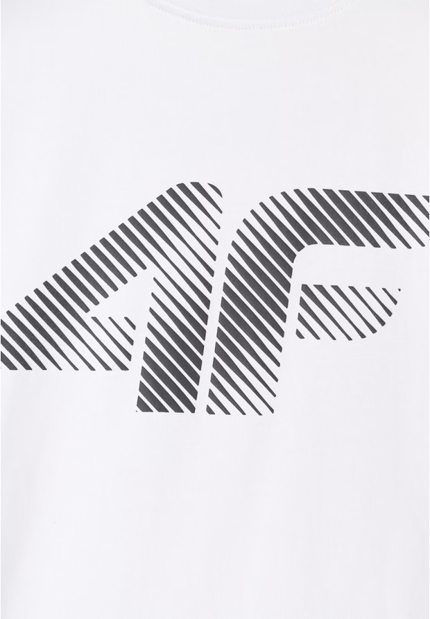 Koszulka Męska 4F T-shirt Z Nadrukiem Regular Biały 4FWMM00TTSHM2257
