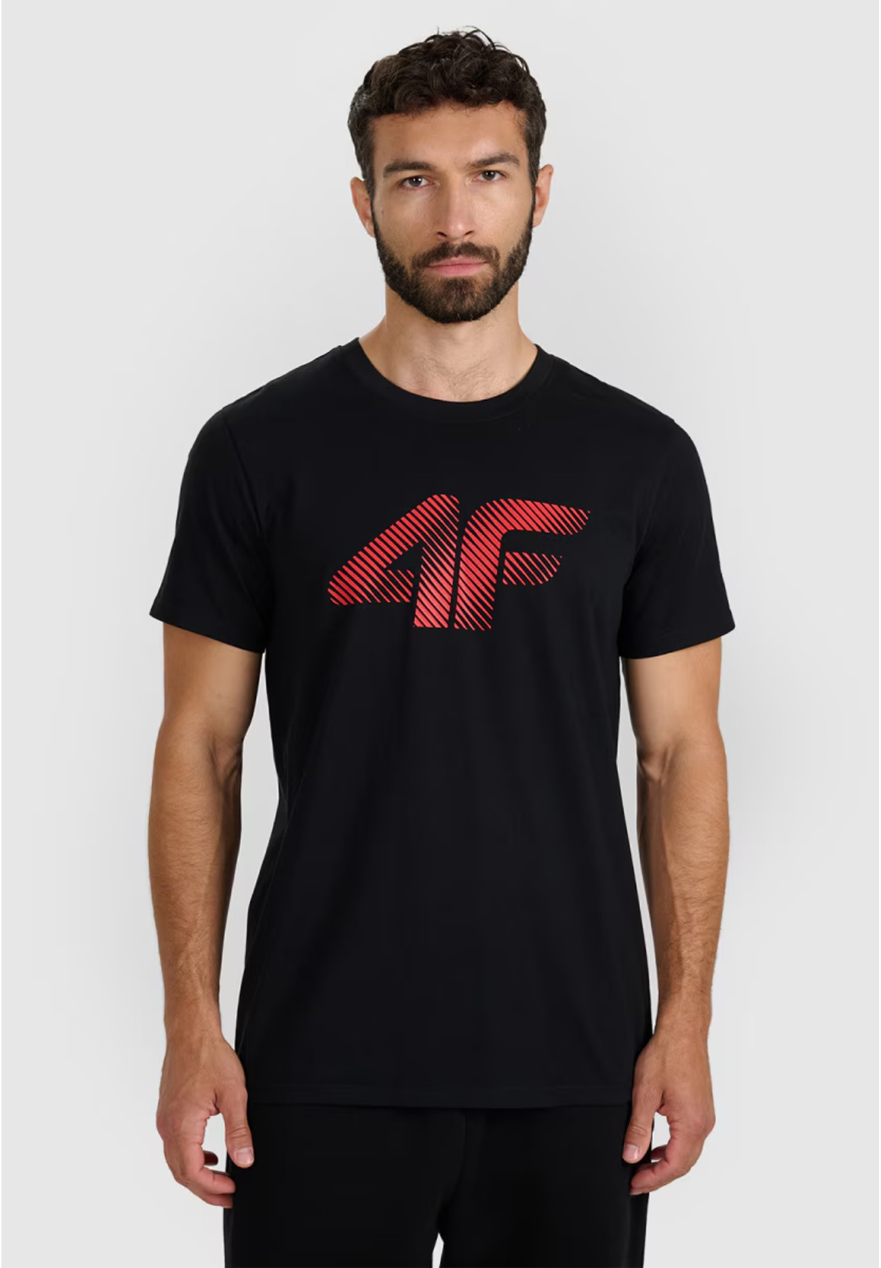 Koszulka Męska 4F T-shirt Z Nadrukiem Regular Czarny 4FWMM00TTSHM2257