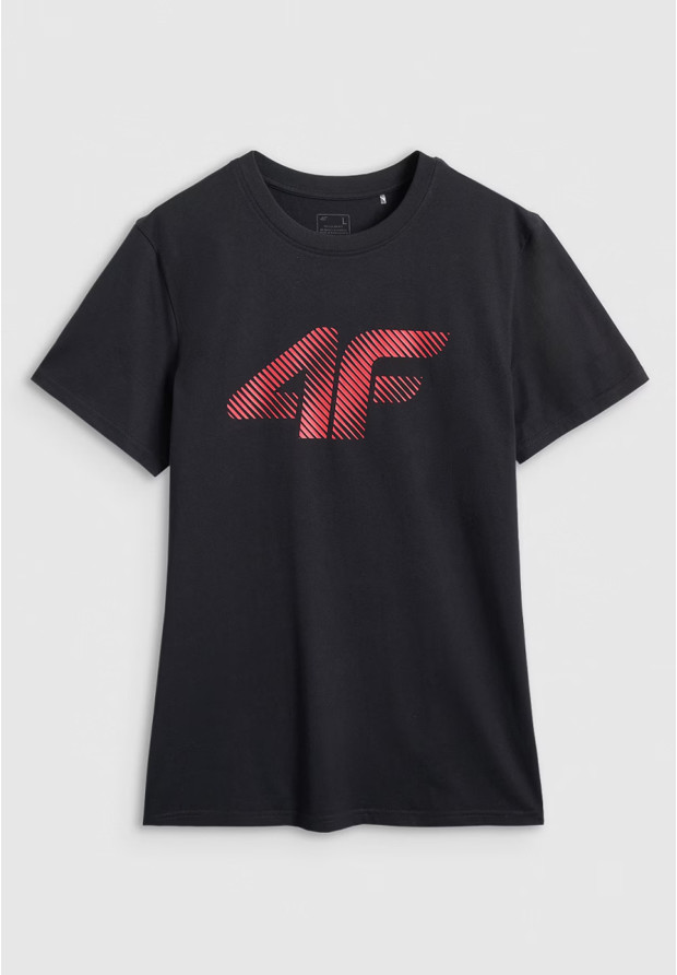 Koszulka Męska 4F T-shirt Z Nadrukiem Regular Czarny 4FWMM00TTSHM2257