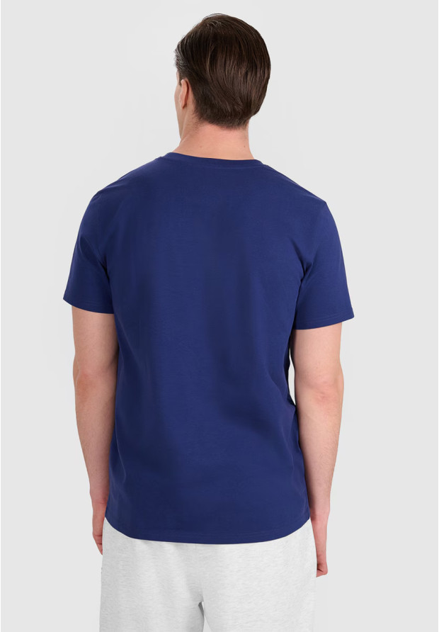 Koszulka Męska 4F T-shirt Z Nadrukiem Regular Granatowa 4FWMM00TTSHM2257