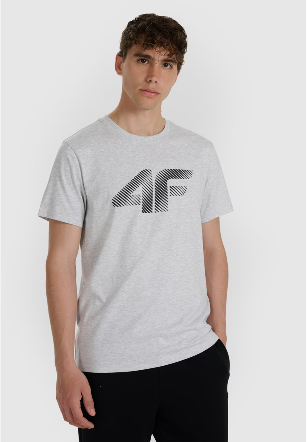 Koszulka Męska 4F T-shirt Z Nadrukiem Regular Szary 4FWMM00TTSHM2257