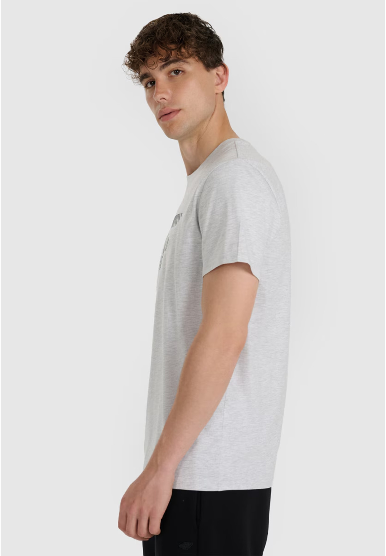 Koszulka Męska 4F T-shirt Z Nadrukiem Regular Szary 4FWMM00TTSHM2257