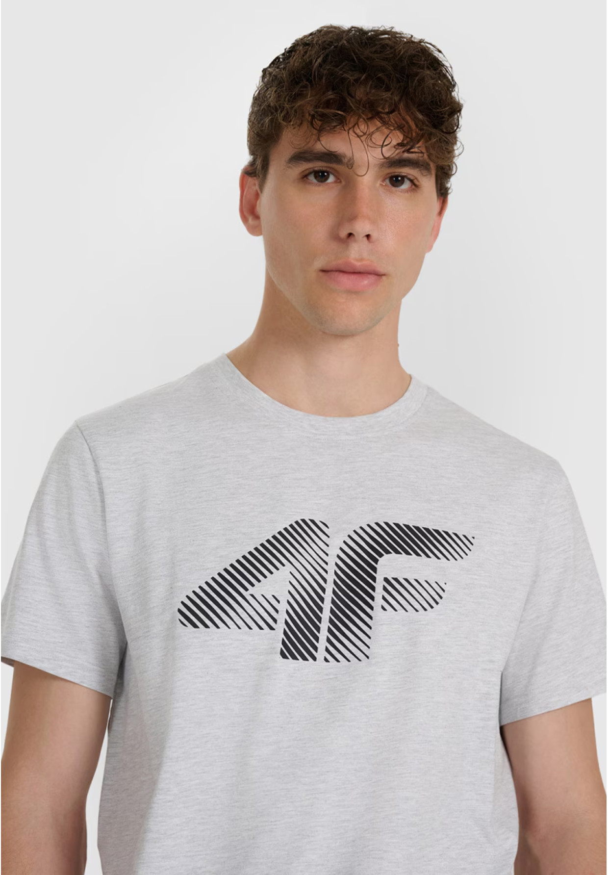 Koszulka Męska 4F T-shirt Z Nadrukiem Regular Szary 4FWMM00TTSHM2257