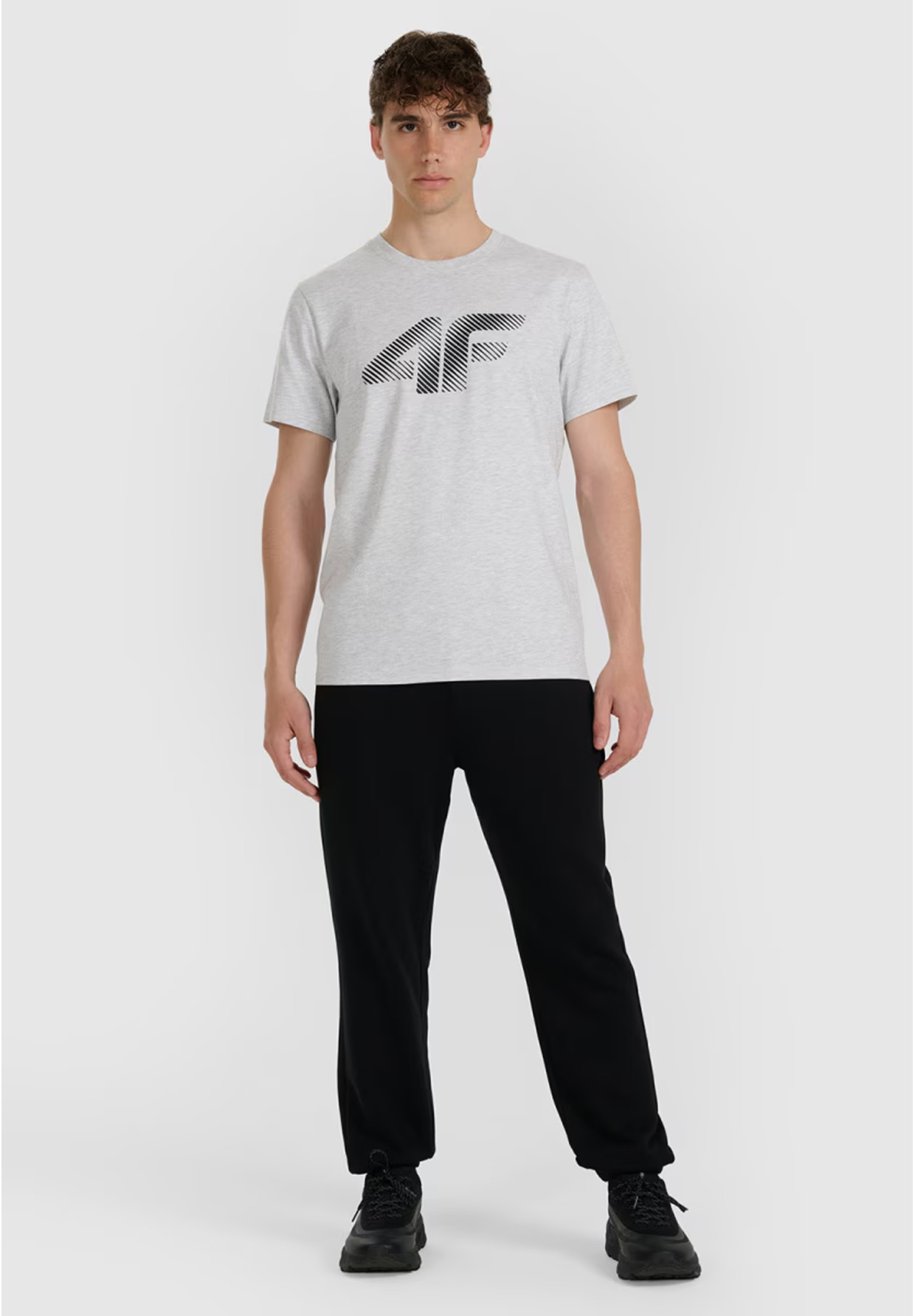 Koszulka Męska 4F T-shirt Z Nadrukiem Regular Szary 4FWMM00TTSHM2257