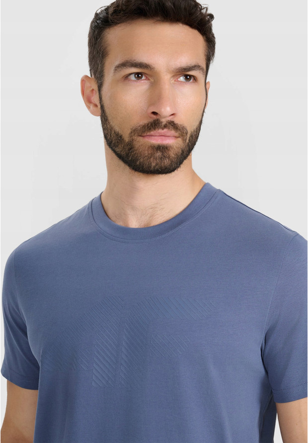 Koszulka Męska 4F T-shirt Z Nadrukiem Regular Niebieski 4FWMM00TTSHM2257