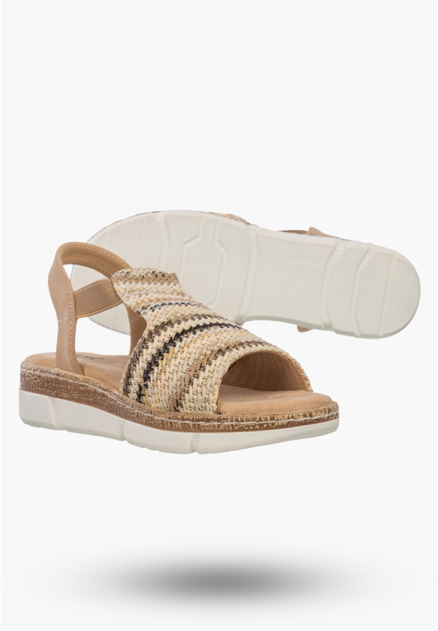 Sandały Damskie Buty Letnie Stylowe Wygodne Plecione Beżowe Jezzi