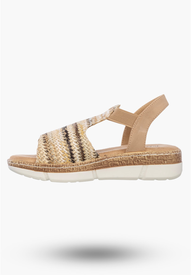 Sandały Damskie Buty Letnie Stylowe Wygodne Plecione Beżowe Jezzi