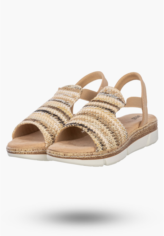 Sandały Damskie Buty Letnie Stylowe Wygodne Plecione Beżowe Jezzi