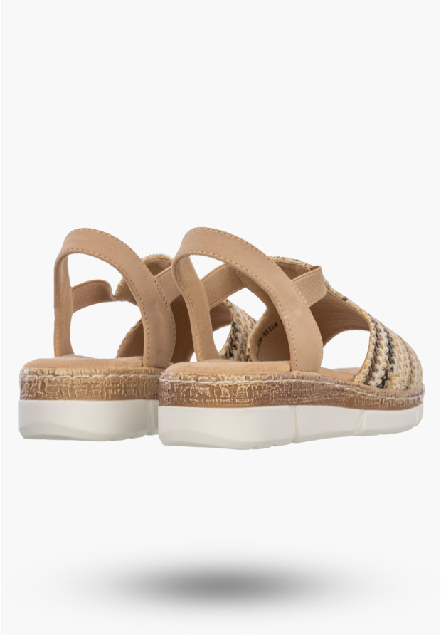 Sandały Damskie Buty Letnie Stylowe Wygodne Plecione Beżowe Jezzi