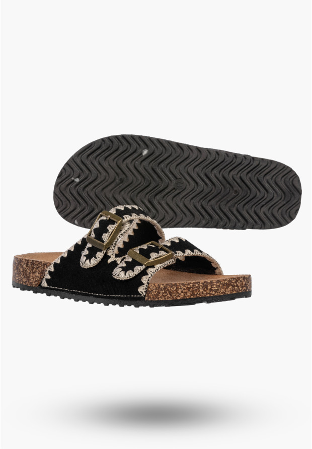 Klapki Damskie Boho Eleganckie Buty Letnie Wygodne Czarne Potocki