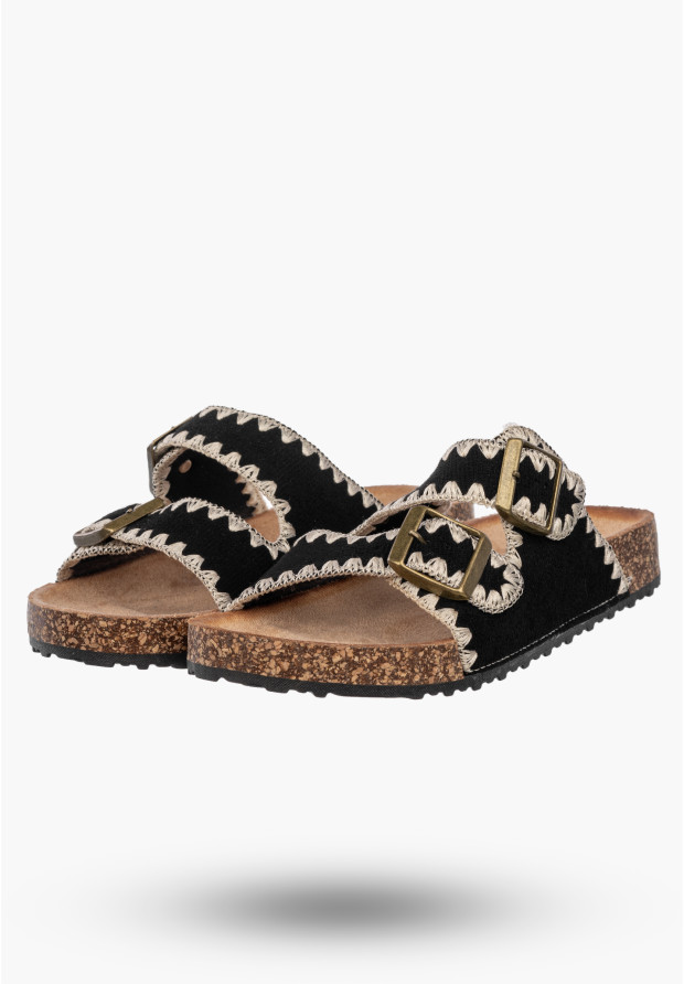 Klapki Damskie Boho Eleganckie Buty Letnie Wygodne Czarne Potocki