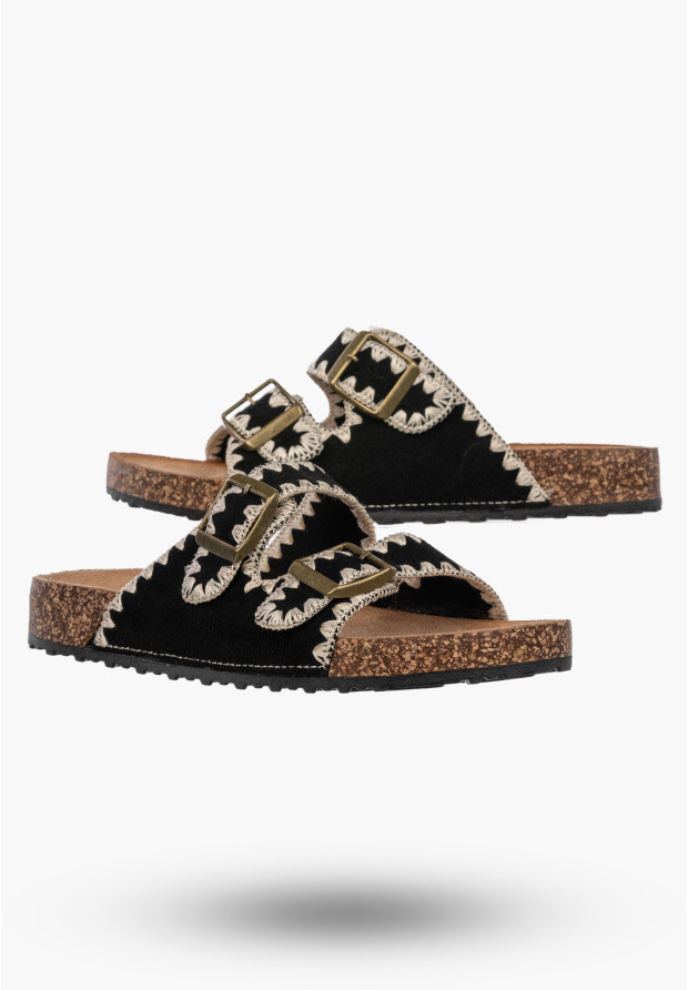 Klapki Damskie Boho Eleganckie Buty Letnie Wygodne Czarne Potocki