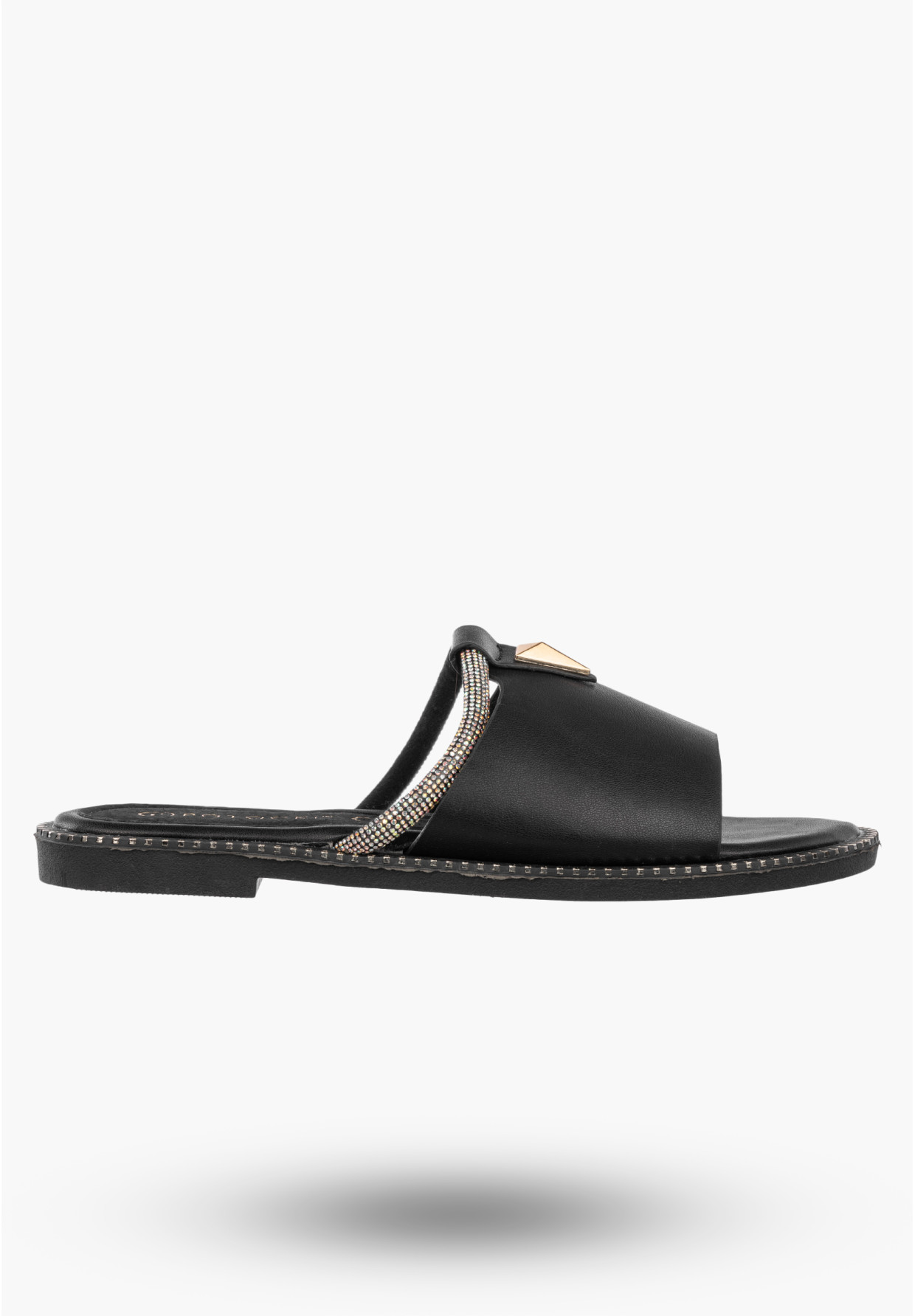 Klapki Damskie Ekoskóra Eleganckie Buty Letnie Stylowe Czarne Potocki
