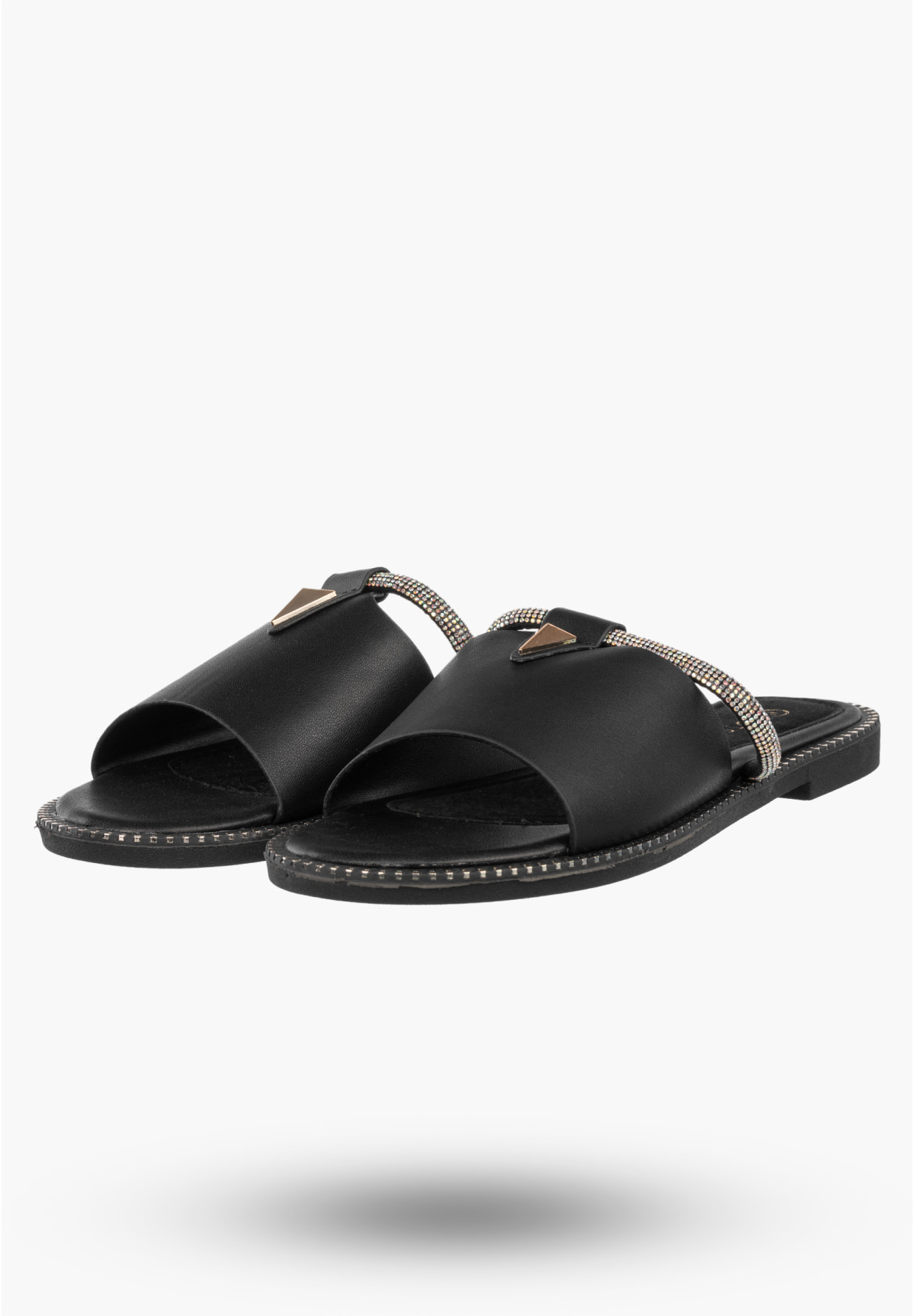Klapki Damskie Ekoskóra Eleganckie Buty Letnie Stylowe Czarne Potocki