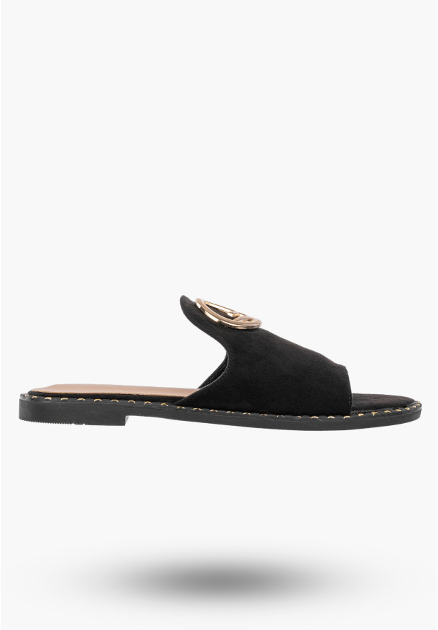 Klapki Damskie Stylowe Eleganckie Buty Letnie Modne Czarne Potocki