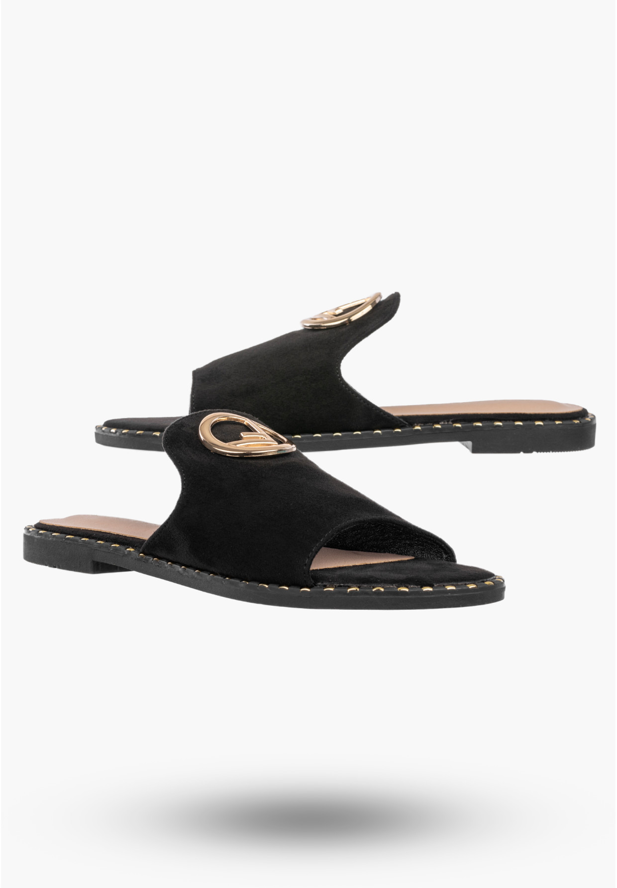 Klapki Damskie Stylowe Eleganckie Buty Letnie Modne Czarne Potocki