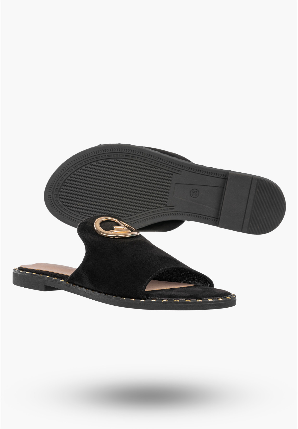 Klapki Damskie Stylowe Eleganckie Buty Letnie Modne Czarne Potocki