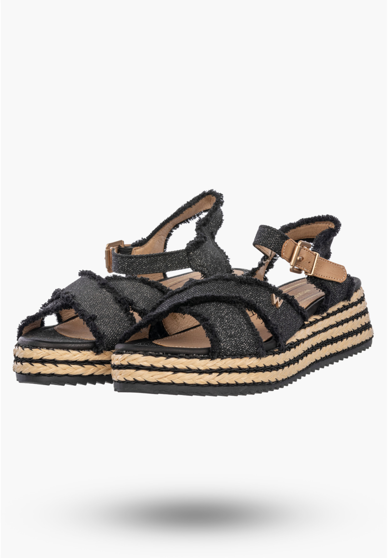 Sandały Damskie Wrangler Na Koturnie Buty Materiałowe Espadryle Granatowe KIM TEX