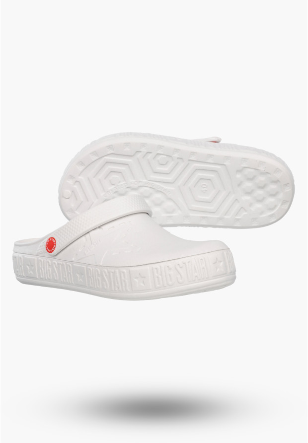 Klapki Big Star Damskie Buty Piankowe Chodaki Białe II275003