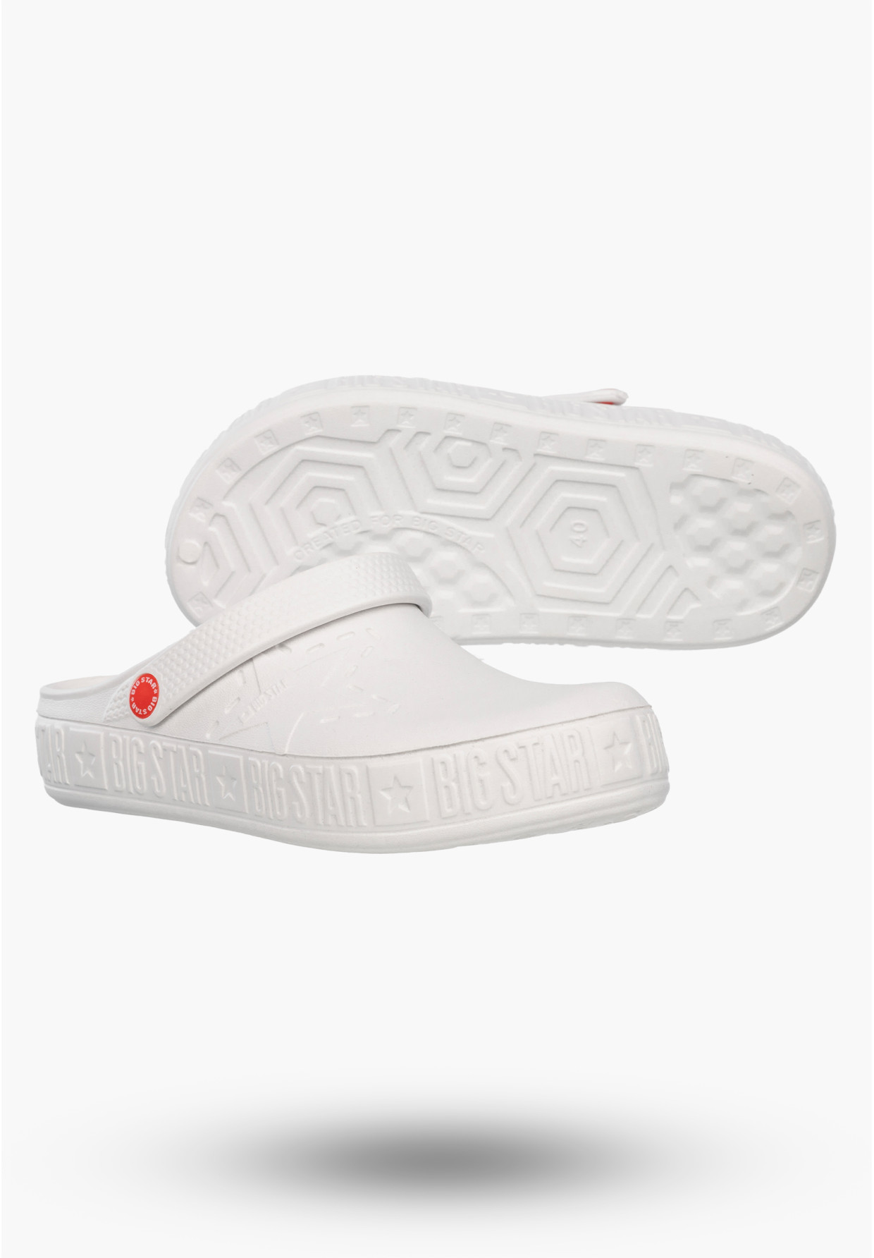 Klapki Big Star Damskie Buty Piankowe Chodaki Białe II275003