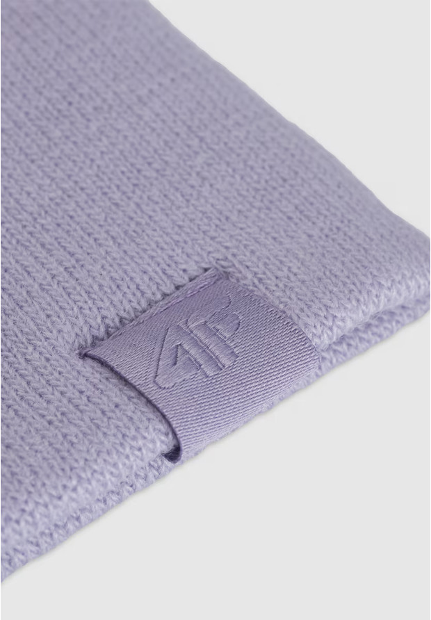 Czapka Dziewczęca 4F Beanie Zimowa Dwuwarstwowa Fioletowa 4FJWAW25ACAPU602