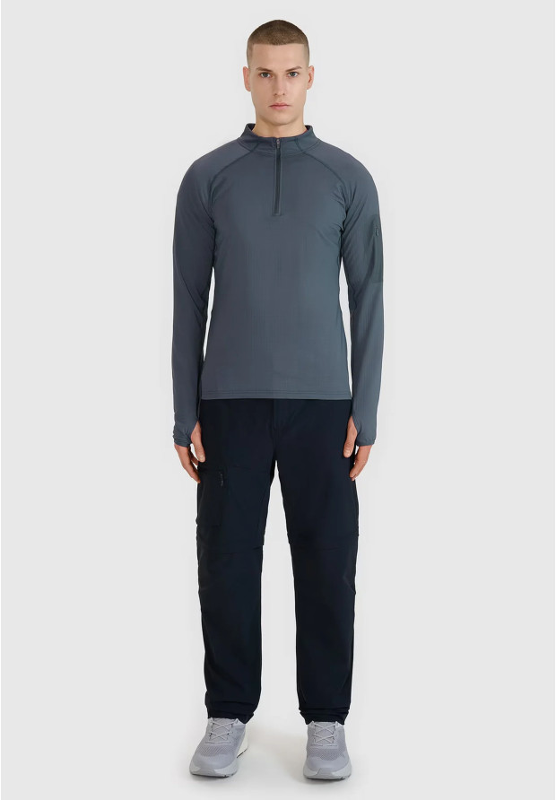 Bluza Męska Trekkingowa 4F Szybkoschnąca Sportowa Antrcyt 4FWSS25TFSWM493