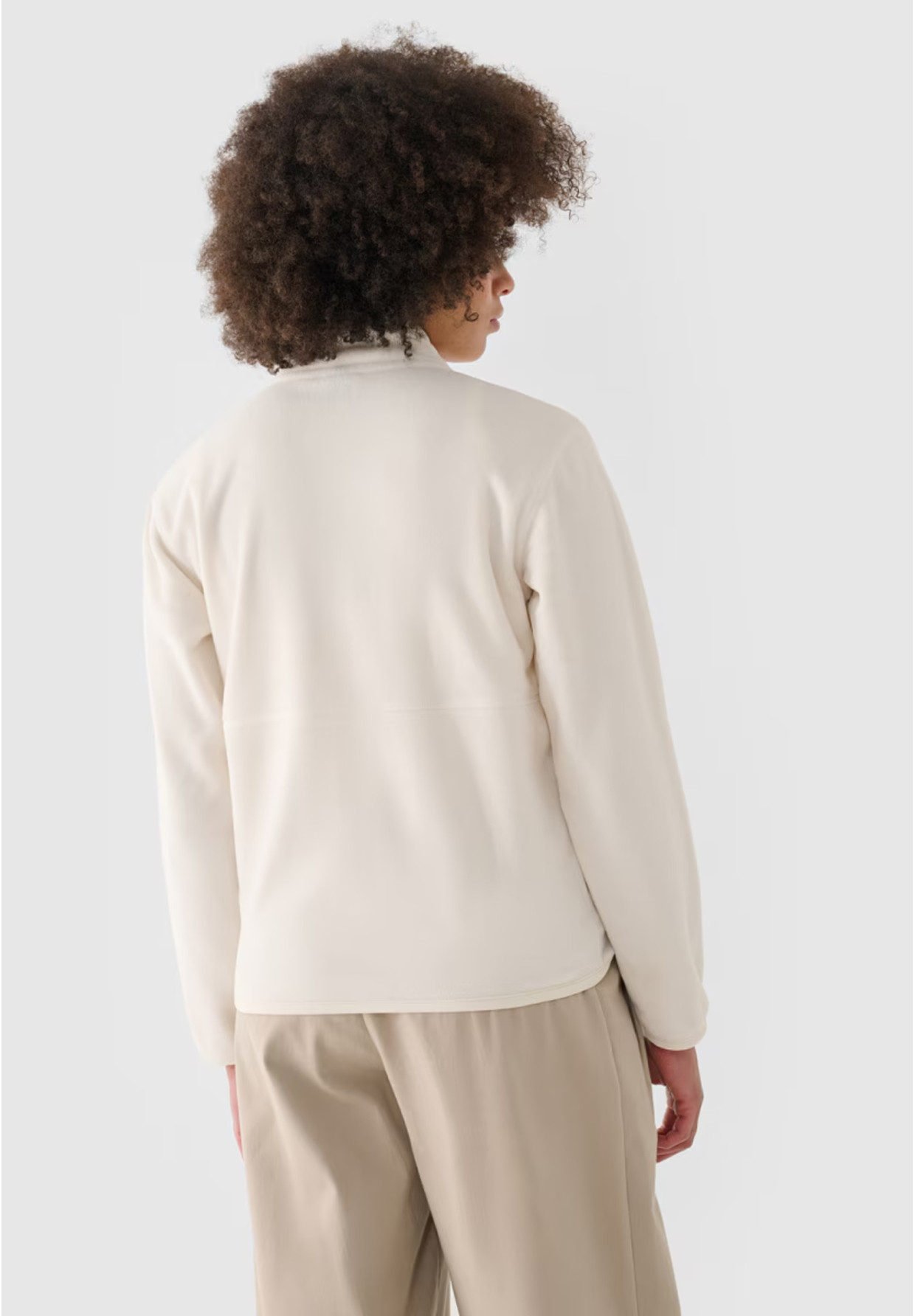 Polar Damski 4F Bluza Ze Stójką Regular Kremowy 4FWMM00TFLEF314