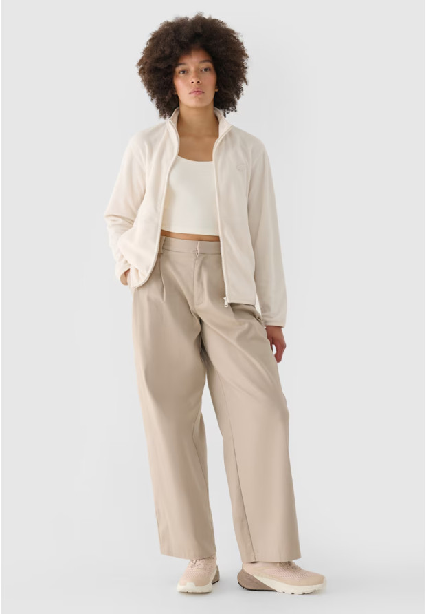 Polar Damski 4F Bluza Ze Stójką Regular Kremowy 4FWMM00TFLEF314