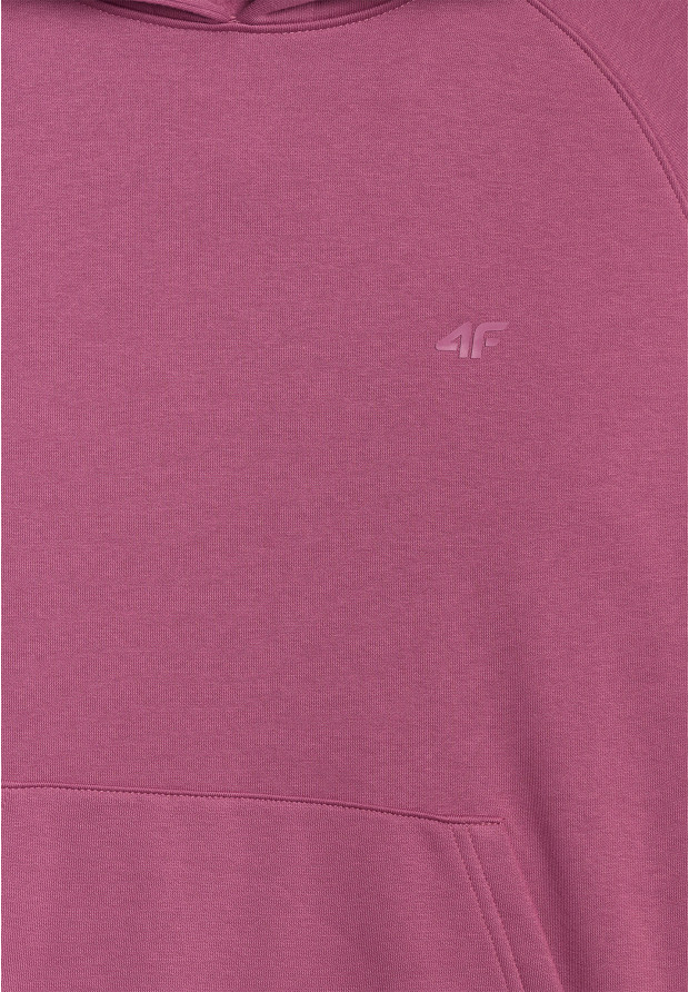 Bluza Damska 4F Dresowa Sportowa Nierozpinana Z Kapturem Burgundowa 4FWAW25TSWSF1976