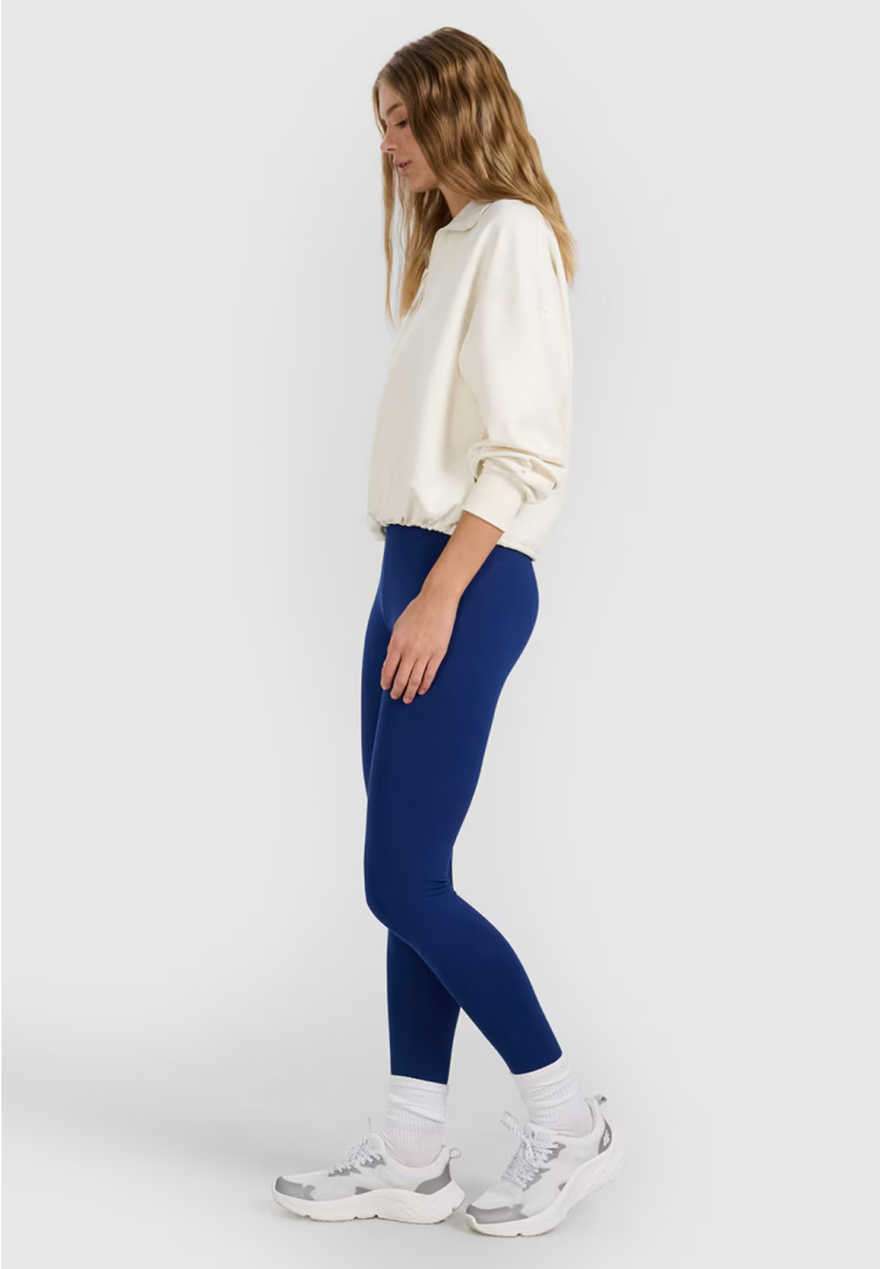 Legginsy Damskie 4F Spodnie Dzianinowe z wysokim stanem Granatowe 4FWMM00TTIGF195