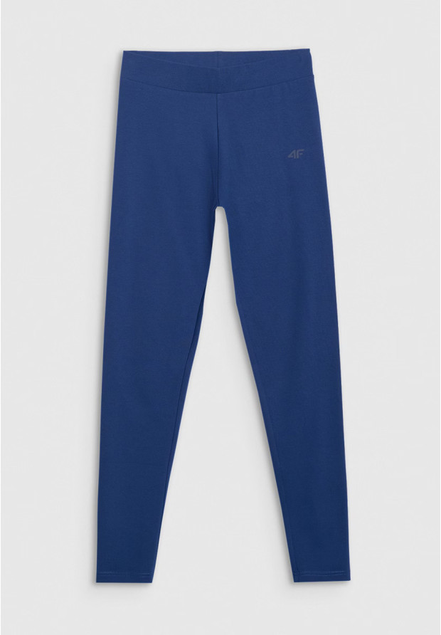 Legginsy Damskie 4F Spodnie Dzianinowe z wysokim stanem Granatowe 4FWMM00TTIGF195