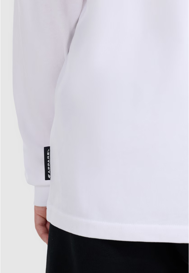 Longsleeve Chłopięcy 4F Regular Bluzka z kołnierzykiem Biała 4FJWAW25TLONM483
