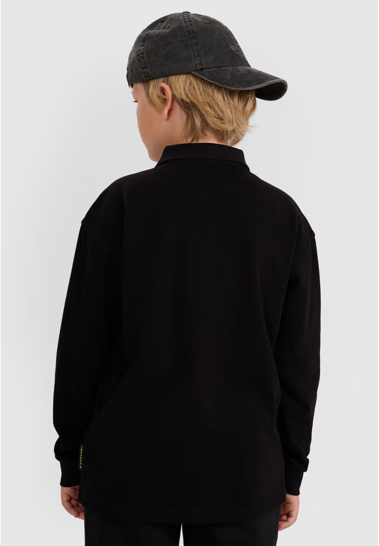 Longsleeve Chłopięcy 4F Regular Bluzka z kołnierzykiem Czarna 4FJWAW25TLONM483