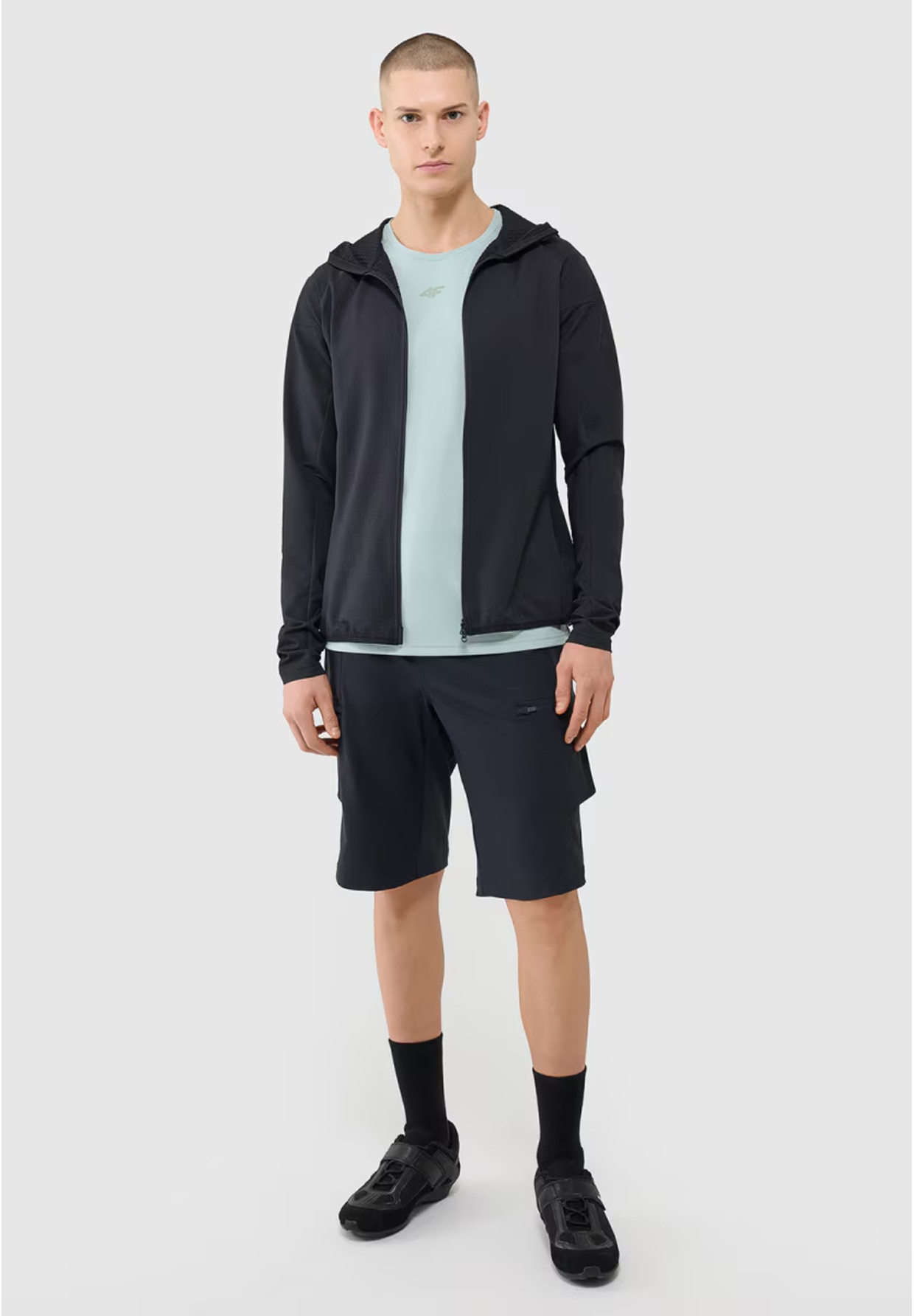 Bluza Męska Rowerowa 4F Szybkoschnąca Sportowa Czarna 4FWSS25TFSWM483