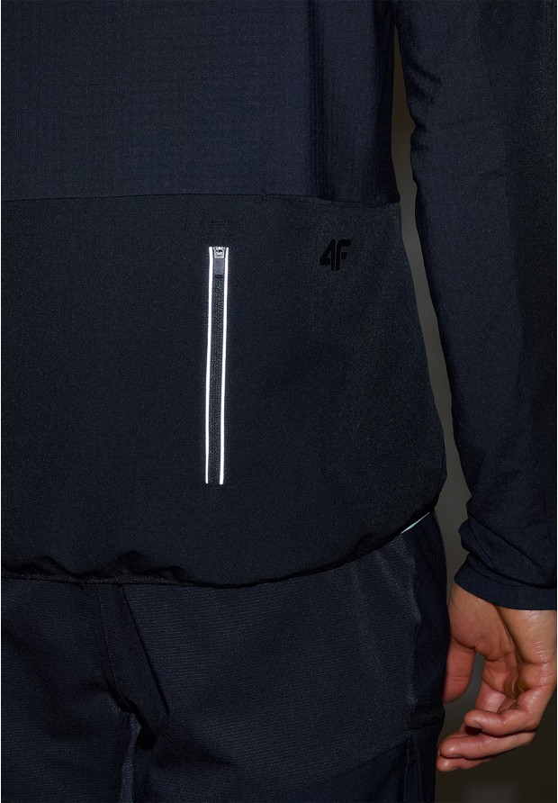 Bluza Męska Rowerowa 4F Szybkoschnąca Sportowa Czarna 4FWSS25TFSWM483
