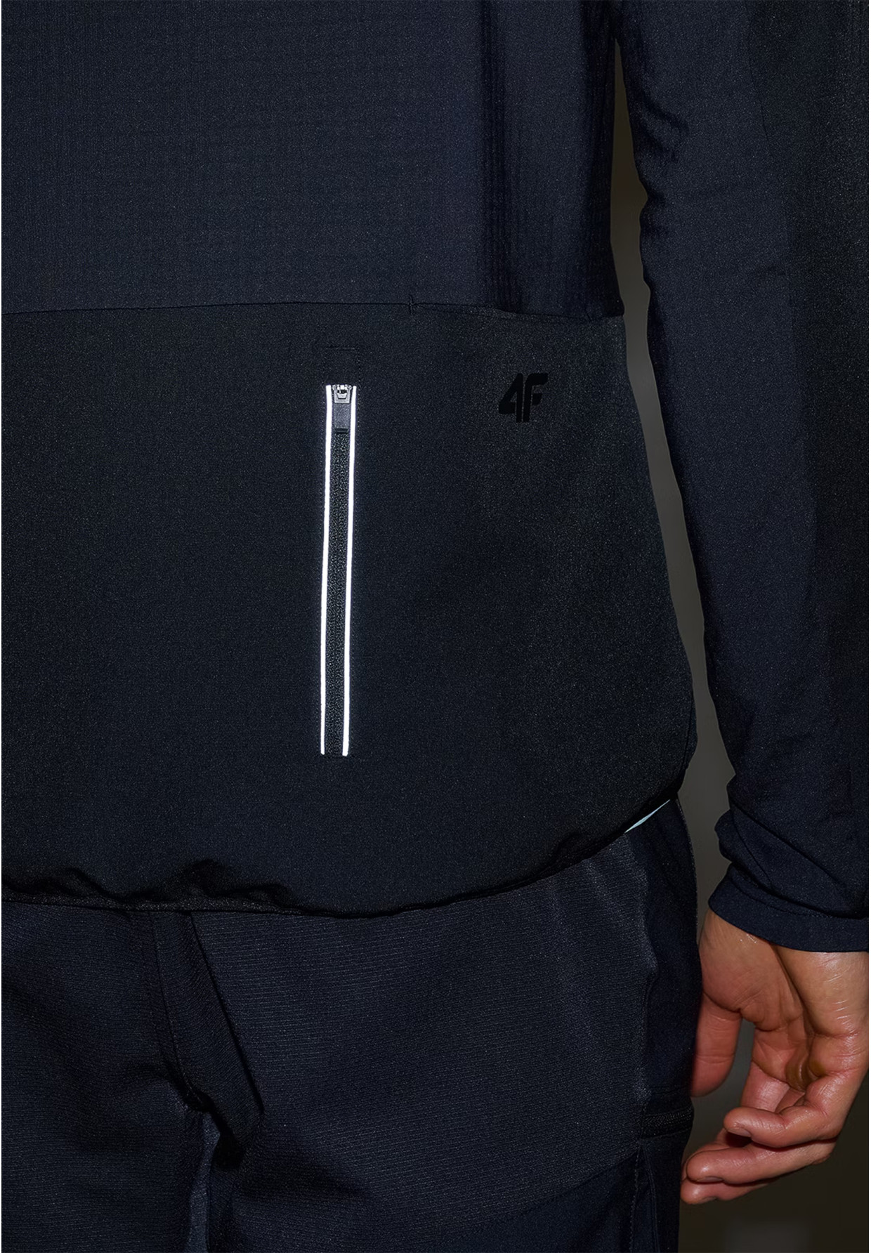 Bluza Męska Rowerowa 4F Szybkoschnąca Sportowa Czarna 4FWSS25TFSWM483